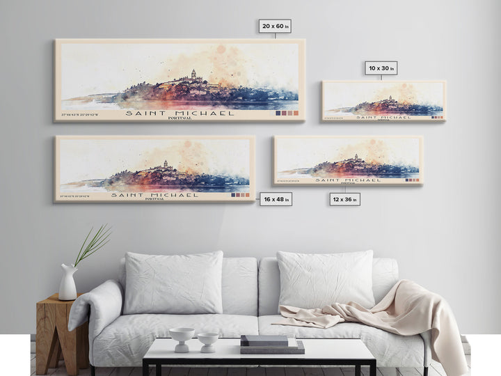 Saint Michael, Portugal Watercolor Print, Vacation Gift, Portugal Wall Art, Vacation Wall Art, Vacatation Memories, Beach Decor, Beach Or Lakehouse Art