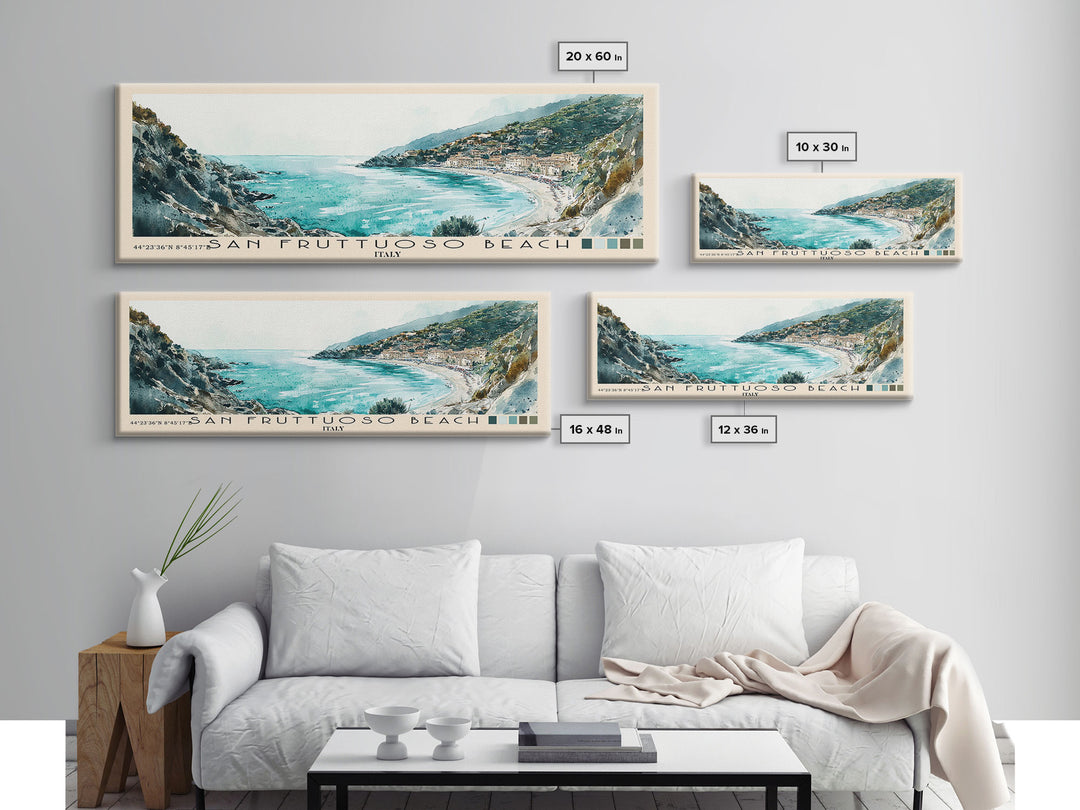San Fruttuoso Beach, Italy Watercolor Print, Vacation Gift, Italy Wall Art, Vacation Wall Art, Vacatation Memories, Beach Decor, Beach Or Lakehouse Art