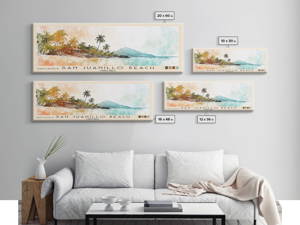 San Juanillo Beach, Costa Rica Watercolor Print, Vacation Gift, Costa Rica Wall Art, Beach Painting, Beach Decor, Beach Or Lakehouse Art