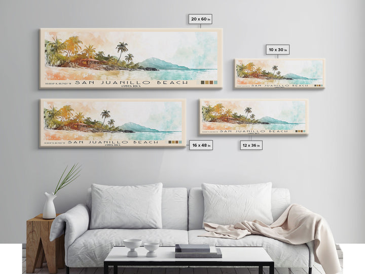 San Juanillo Beach, Costa Rica Watercolor Print, Vacation Gift, Costa Rica Wall Art, Beach Painting, Beach Decor, Beach Or Lakehouse Art