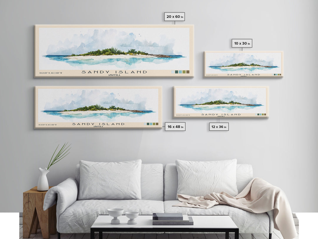 Sandy Island, Anguila Watercolor Print, Vacation Gift, Anguila Wall Art, Vacation Wall Art, Vacatation Memories, Beach Decor, Beach Or Lakehouse Art