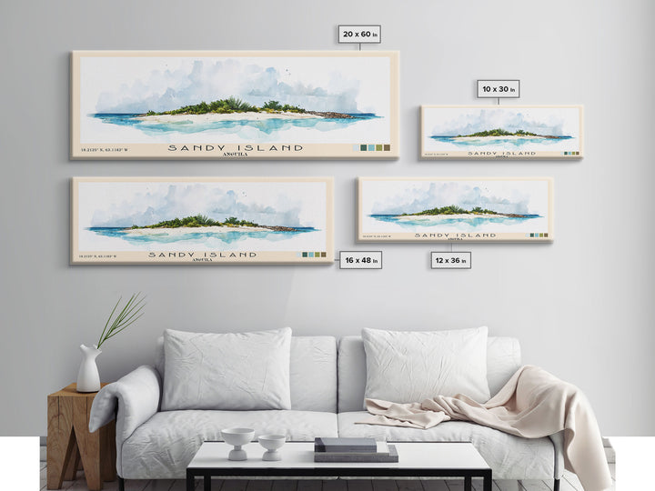Sandy Island, Anguila Watercolor Print, Vacation Gift, Anguila Wall Art, Vacation Wall Art, Vacatation Memories, Beach Decor, Beach Or Lakehouse Art