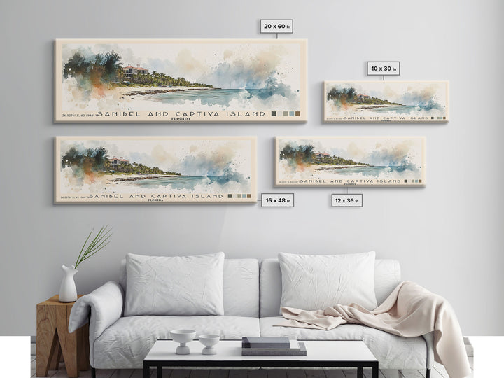 Sanibel and Captiva Island, Florida Watercolor Beach Print, Vacation Gift, Florida Wall Art, Beach Painting, Beach Decor, Beach Painting