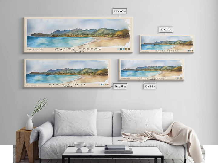 Santa Teresa, Costa Rica Watercolor Print, Vacation Gift, Costa Rica Wall Art, Vacation Wall Art, Vacatation Memories, Beach Decor, Beach Or Lakehouse Art