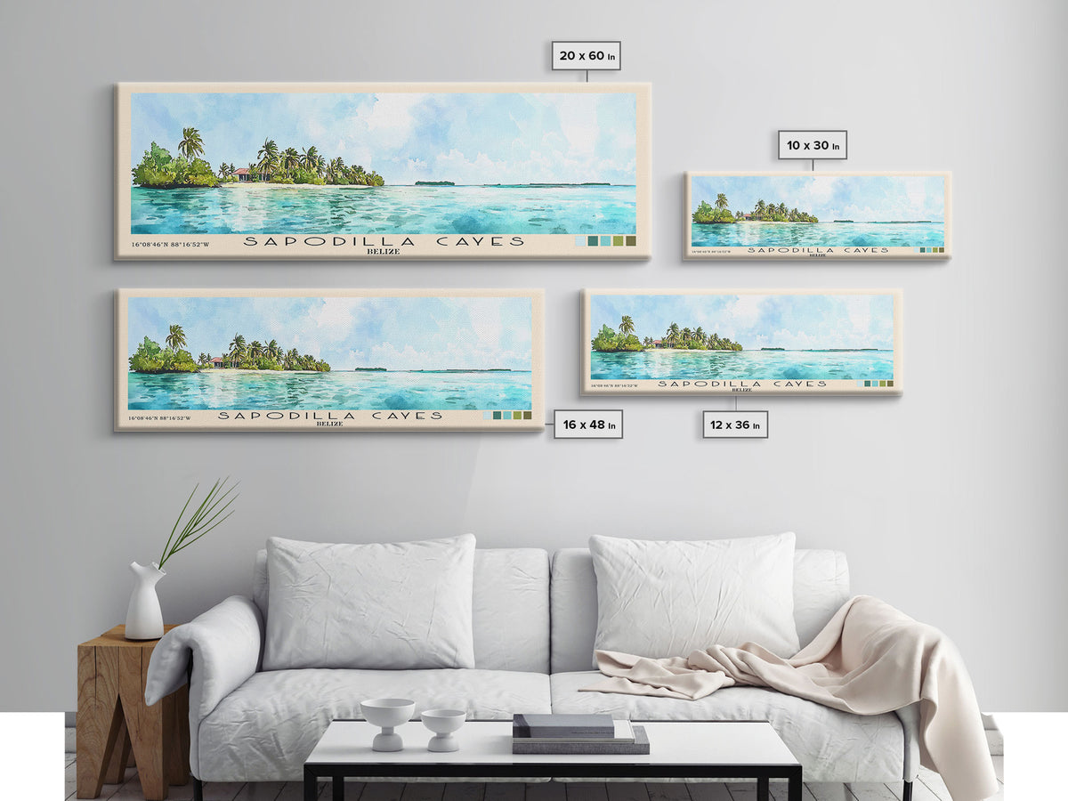Sapodilla Cayes, Belize Watercolor Print, Vacation Gift, Belize Wall Art, Beach Painting, Beach Decor, Beach Or Lakehouse Art