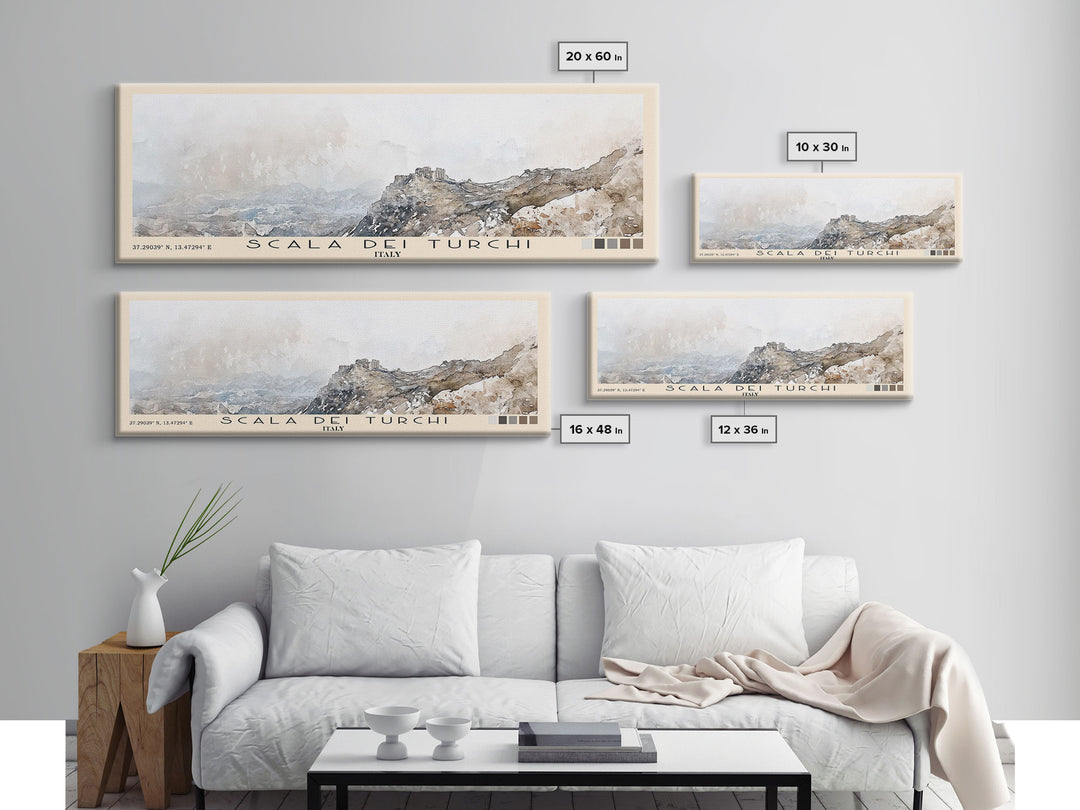 Scala dei Turchi, Italy Watercolor Print, Vacation Gift, Italy Wall Art, Vacation Wall Art, Vacatation Memories, Beach Decor, Beach Or Lakehouse Art