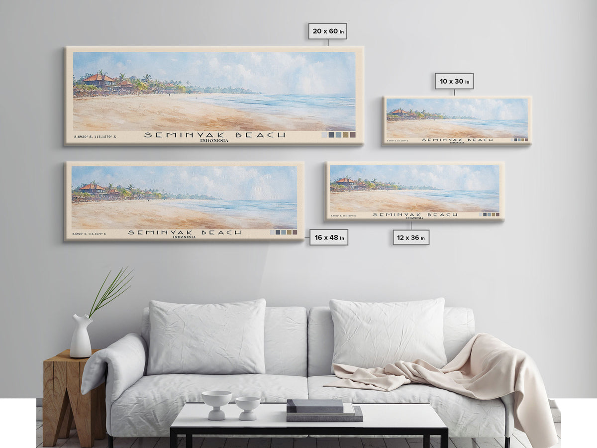 Seminyak Beach, Indonesia Watercolor Print, Vacation Gift, Indonesia Wall Art, Beach Painting, Beach Decor, Beach Or Lakehouse Art