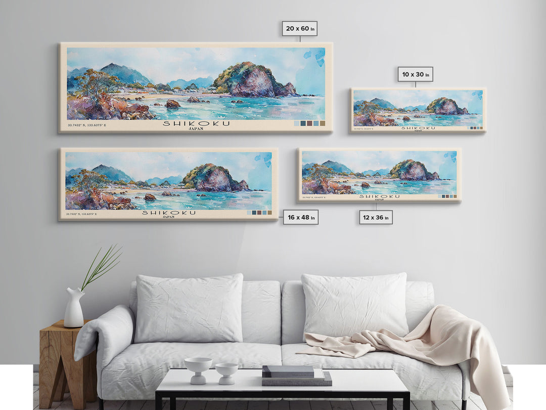 Shikoku, Japan Watercolor Print, Vacation Gift, Japan Wall Art, Vacation Wall Art, Vacatation Memories, Beach Decor, Beach Or Lakehouse Art