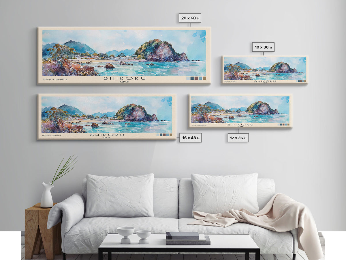 Shikoku, Japan Watercolor Print, Vacation Gift, Japan Wall Art, Vacation Wall Art, Vacatation Memories, Beach Decor, Beach Or Lakehouse Art