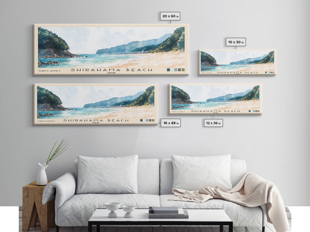 Shirahama Beach, Japan Watercolor Print, Vacation Gift, Japan Wall Art, Beach Painting, Beach Decor, Beach Or Lakehouse Art