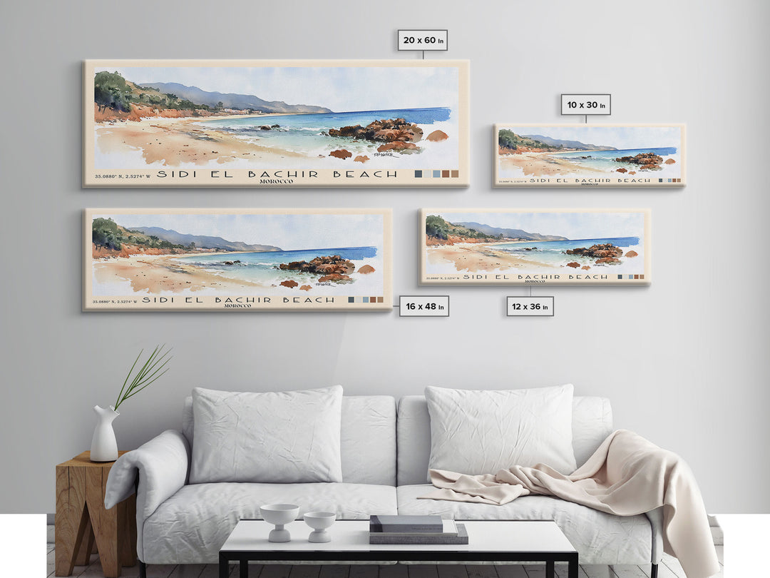 Sidi El Bachir beach, Morocco Watercolor Print, Vacation Gift, Morocco Wall Art, Vacation Wall Art, Vacatation Memories, Beach Decor, Beach Or Lakehouse Art
