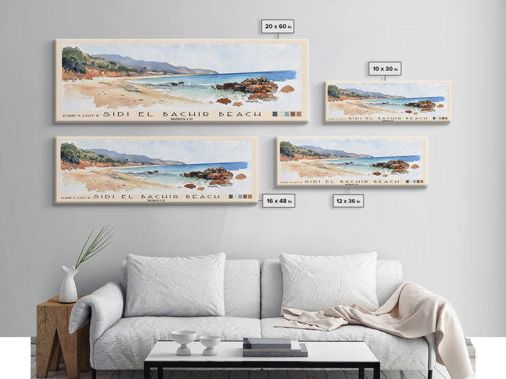 Sidi El Bachir beach, Morocco Watercolor Print, Vacation Gift, Morocco Wall Art, Vacation Wall Art, Vacatation Memories, Beach Decor, Beach Or Lakehouse Art