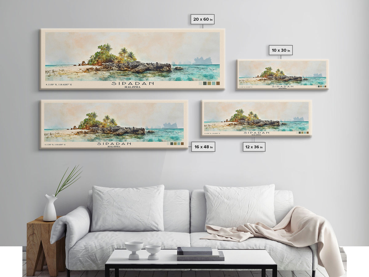 Sipadan, Malaysia Watercolor Print, Vacation Gift, Malaysia Wall Art, Vacation Wall Art, Vacatation Memories, Beach Decor, Beach Or Lakehouse Art