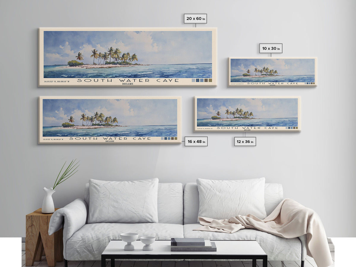 South Water Caye, Belize Watercolor Print, Vacation Gift, Belize Wall Art, Beach Painting, Beach Decor, Beach Or Lakehouse Art