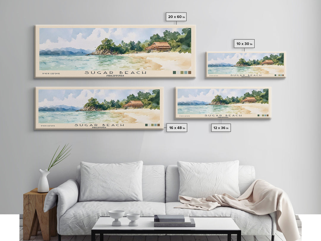 Sugar Beach, Philippines Watercolor Print, Vacation Gift, Philippines Wall Art, Vacation Wall Art, Vacatation Memories, Beach Decor, Beach Or Lakehouse Art