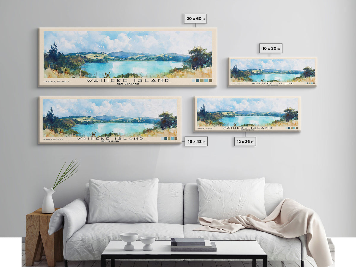 Waiheke Island, New Zealand Watercolor Print, Vacation Gift, New Zealand Wall Art, Vacation Wall Art, Vacatation Memories, Beach Decor, Beach Or Lakehouse Art