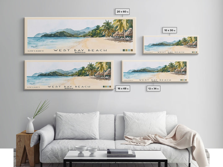 West Bay Beach, Honduras Watercolor Print, Vacation Gift, Honduras Wall Art, Vacation Wall Art, Vacatation Memories, Beach Decor, Beach Or Lakehouse Art