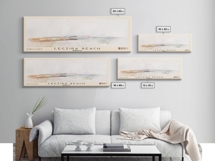 Legzira Beach, Morocco Watercolor Beach Print, Vacation Gift, Morocco Wall Art, Framed Canvas Print, Framed Beach Painting