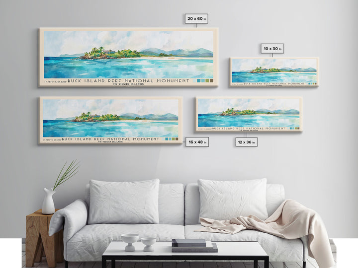 Buck Island Reef National Monument, US Virgin islands Watercolor Print, Vacation Gift, US Virgin islands Wall Art, Beach Painting, Beach Decor, Beach Or Lakehouse Art