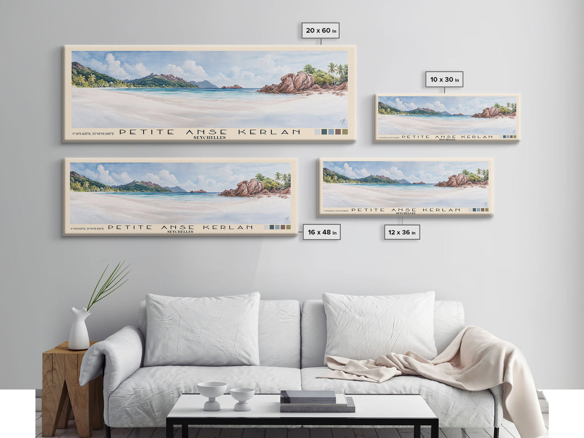 Petite Anse Kerlan, Seychelles Watercolor Print, Vacation Gift, Seychelles Wall Art, Beach Painting, Beach Decor, Beach Or Lakehouse Art