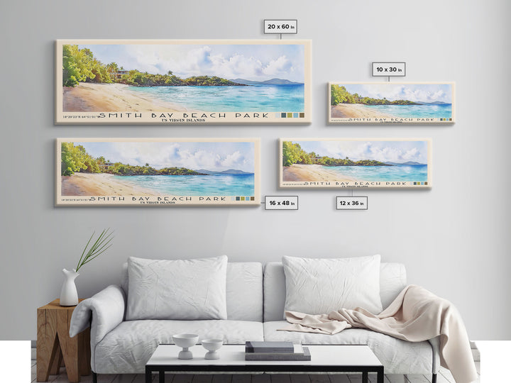 Smith Bay Beach Park, US Virgin islands Watercolor Beach Print, Vacation Gift, US Virgin islands Wall Art, Beach Painting, Beach Decor, Beach Painting