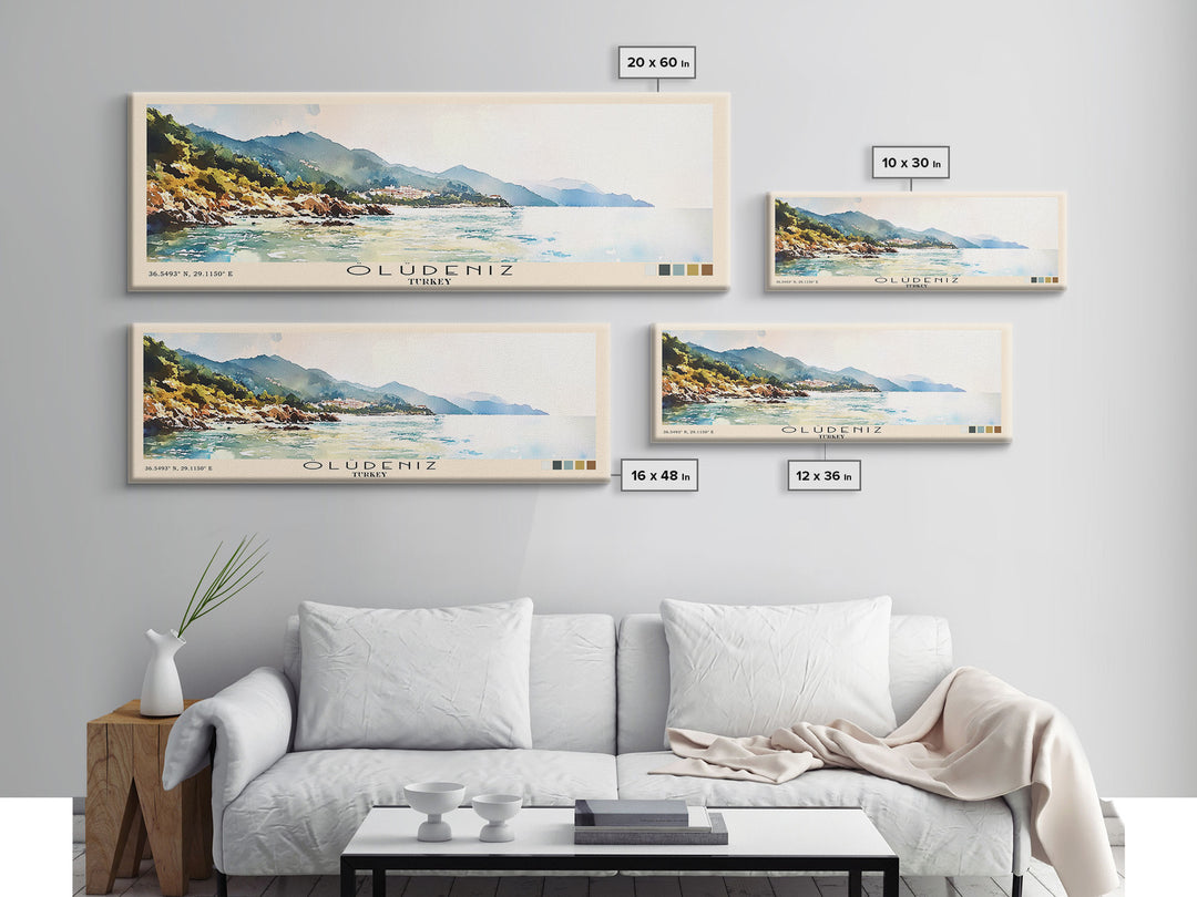 Ölüdeniz, Turkey Watercolor Print, Vacation Gift, Turkey Wall Art, Beach Painting, Beach Decor, Beach Or Lakehouse Art