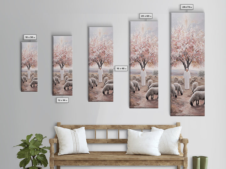 Blossoms Of Grace – Framed Canvas Print – Christian Wall Art – Jesus Painting – Christian Art Canvas – Tall Narrow Wall Art