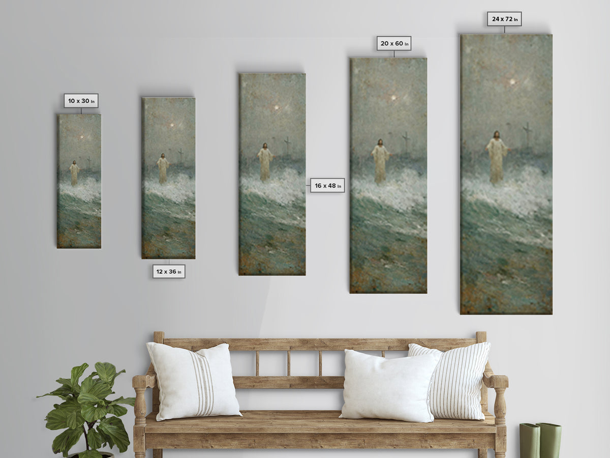 Children Of Grace, Framed Canvas Print, Tall Skinny Art Print, Christian Art Canvas, Christian Wall Art, Jesus Painting