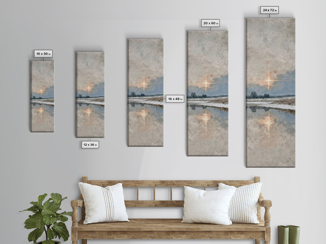The Guiding Star - Framed Canvas Print - Tall Narrow Wall Art - Christian Wall Art - Christian Art Canvas - Jesus Painting - Christmas Art