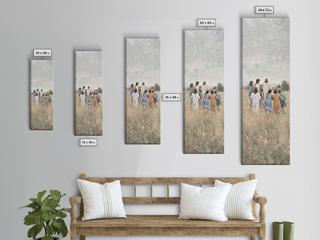 Gentle Morning Grace – Framed Canvas Print – Narrow Art – Christian Art Canvas – Christmas Art – Jesus Painting – Christian Wall Art