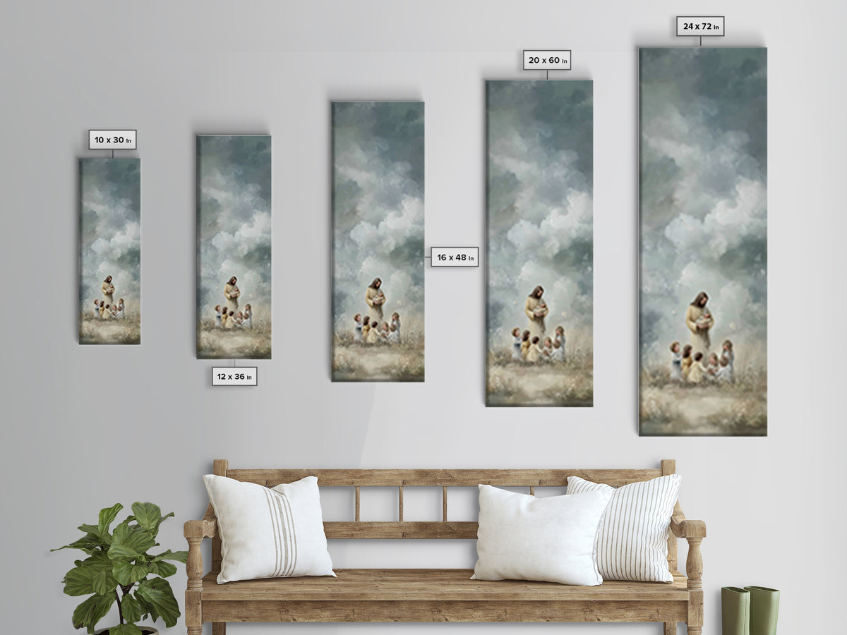 Radiant Garden Grace – Framed Canvas Print – Skinny Art – Jesus Painting – Christian Christmas Art – Christian Art Canvas – Christian Wall