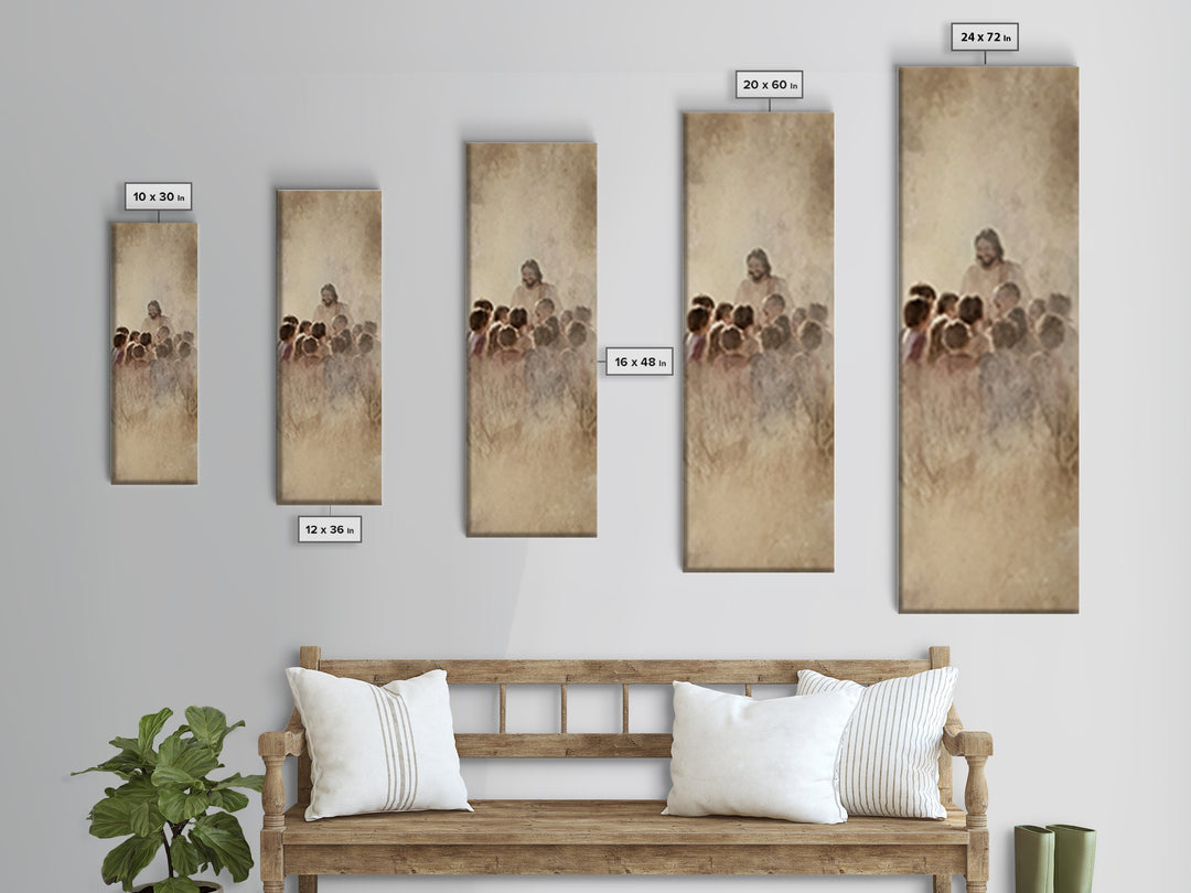 Fields Of Mercy – Framed Canvas Print – Tall Skinny Art Print – Christian Wall Art – Jesus Painting – Christian Art Canvas – Christian Deco