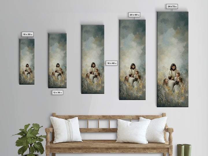 Heaven’s Gentle Joy | Framed Canvas Print | Skinny Art | Christian Art Canvas | Jesus Painting | Christian Wall Art | Christian Gift Ideas