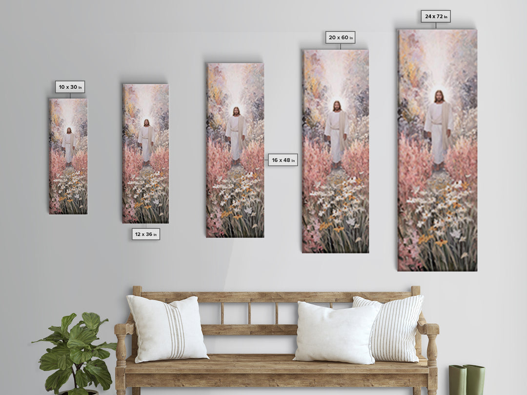 Radiant Dawn | Framed Canvas Print | Tall Skinny Art Print | Christian Wall Art | Jesus Painting | Christian Art Canvas | Christian Decor