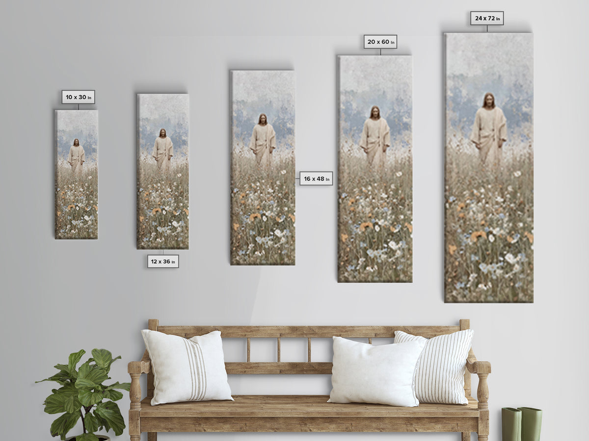 Walking In Hope – Framed Canvas Print – Skinny Art – Christian Art Canvas – Jesus Painting – Christian Wall Art – Christian Gift Ideas