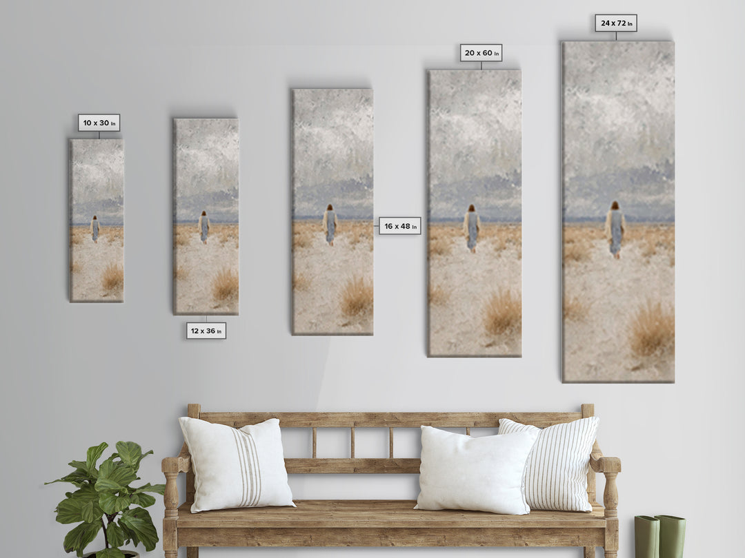 Journey Of Peace | Framed Canvas Print | Skinny Art | Christian Art Canvas | Jesus Painting | Christian Wall Art | Christian Gift Ideas