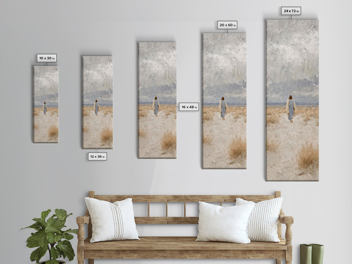 Journey Of Peace | Framed Canvas Print | Skinny Art | Christian Art Canvas | Jesus Painting | Christian Wall Art | Christian Gift Ideas