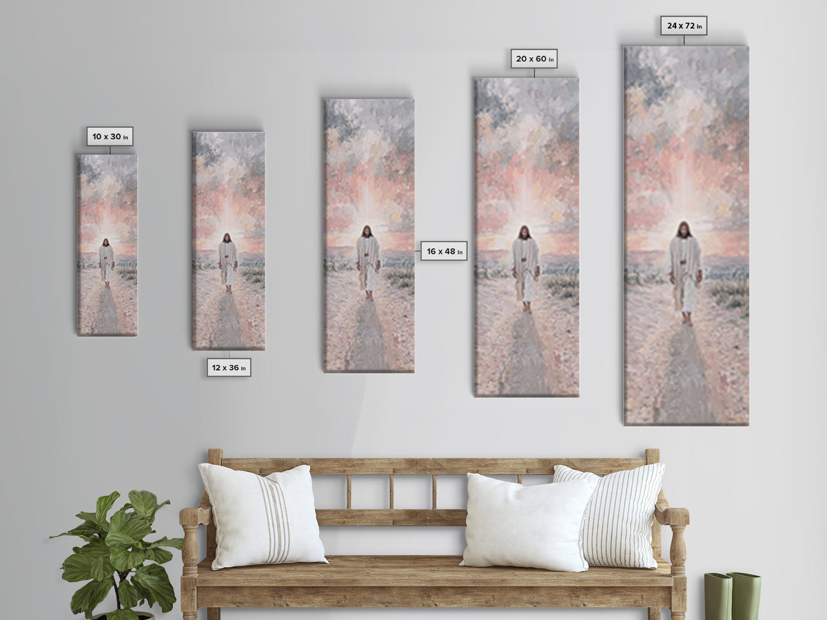 Radiant Walk – Framed Canvas Print – Skinny Art – Christian Wall Art – Christian Art Canvas – Jesus Painting – Christian Gift Ideas