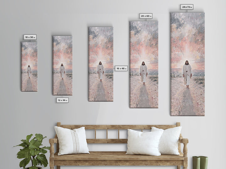 Radiant Walk – Framed Canvas Print – Skinny Art – Christian Wall Art – Christian Art Canvas – Jesus Painting – Christian Gift Ideas