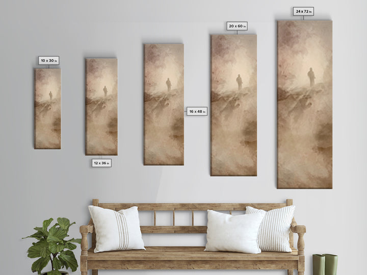 Silent Ascension | Framed Canvas Print | Tall Narrow Wall Art | Christian Art Canvas | Christian Wall Art | Jesus Painting