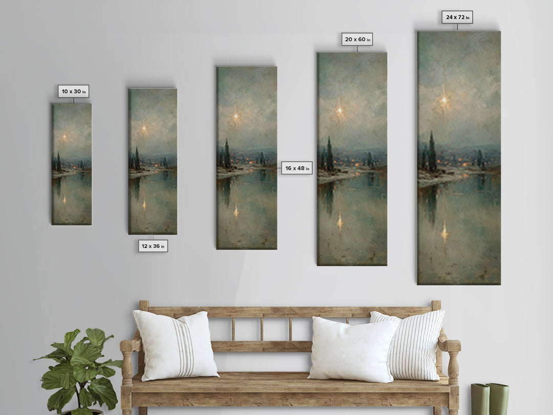 Star of Peace - Framed Canvas Print - Tall Skinny Art Print - Christian Wall Art - Christian Art - Christmas Art - Christian Christmas