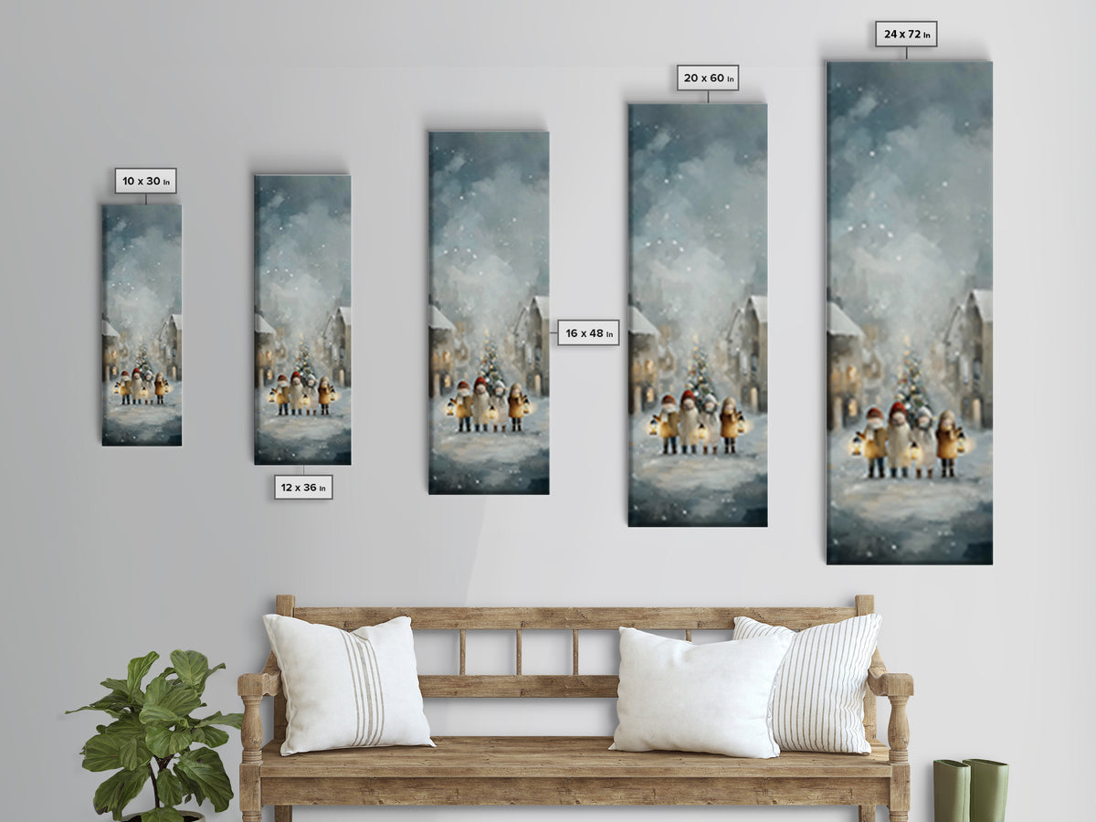 Winter Lantern Joy – Framed Canvas Print – Christmas Wall Art – Christian Christmas Art – Christian Art Canvas – Narrow Art – Christian Dec