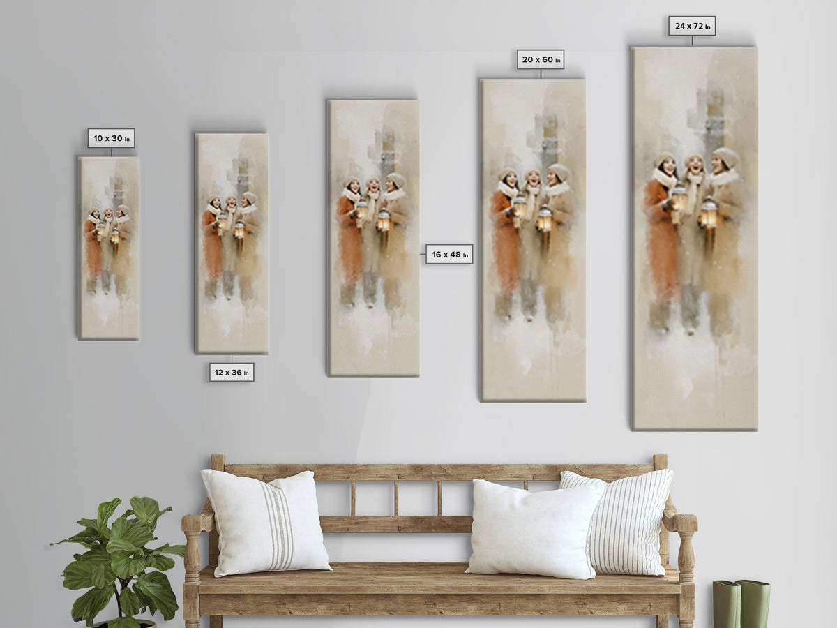 Soft Snow Choir – Framed Canvas Print – Christian Wall Art – Christmas Art Canvas – Christian Christmas Art – Tall Narrow Wall Art – Christ