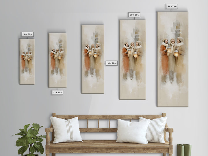 Soft Snow Choir – Framed Canvas Print – Christian Wall Art – Christmas Art Canvas – Christian Christmas Art – Tall Narrow Wall Art – Christ