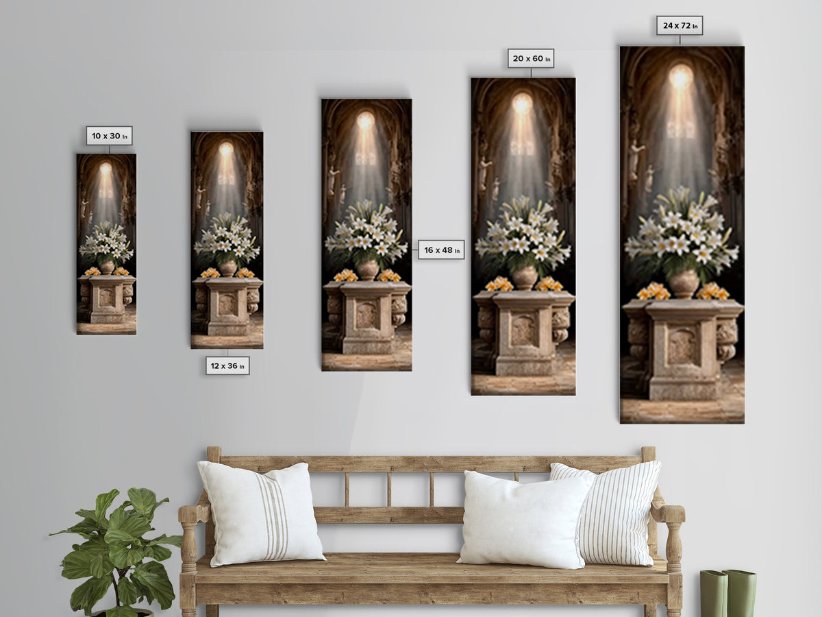 City of Light - Framed Canvas Print - Tall Narrow Wall Art - Christian Art Canvas - Christian Art - Christmas Art - Christian Christmas Art