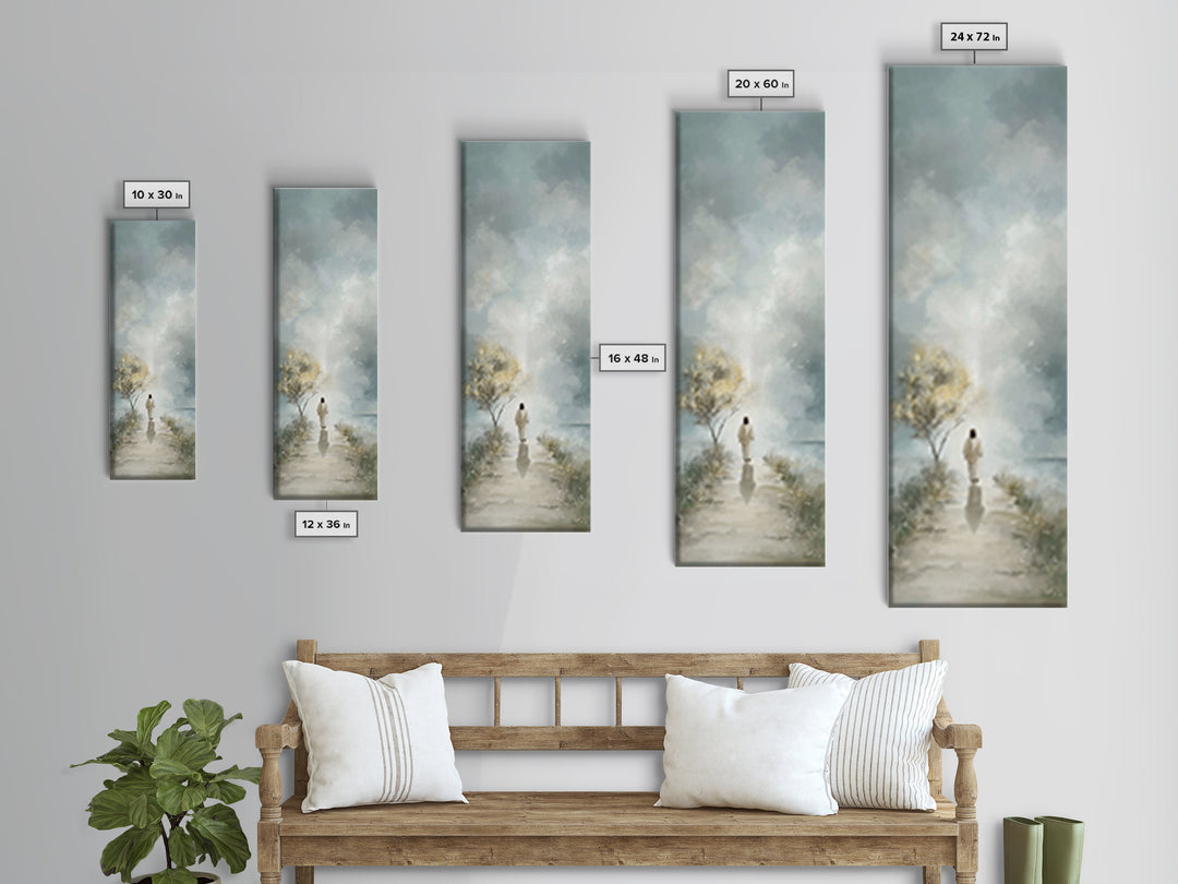 Light Of Promise – Framed Canvas Print – Christian Art Canvas – Tall Narrow Wall Art – Vintage Christian Art – Jesus Painting – Christmas A