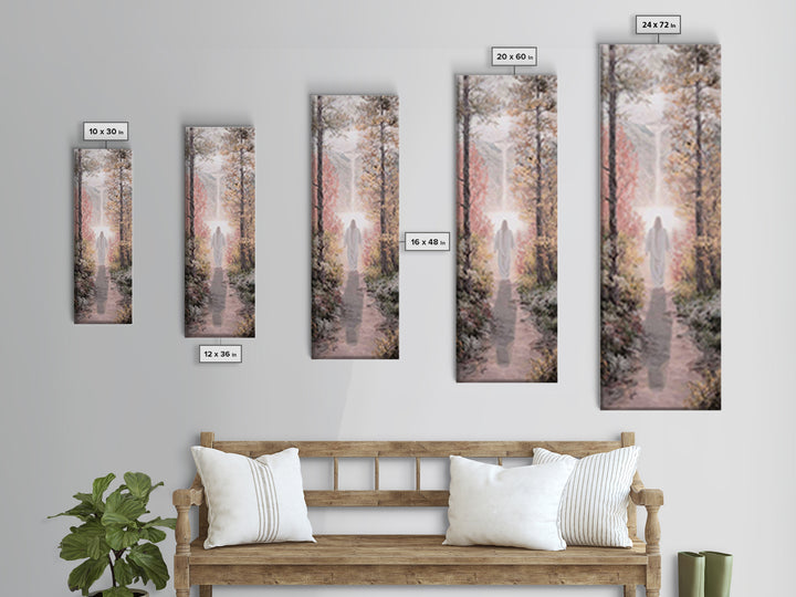 Walk Of Grace | Framed Canvas Print | Christian Wall Art | Skinny Art | Modern Christian Art | Jesus Painting | Christian Christmas Art