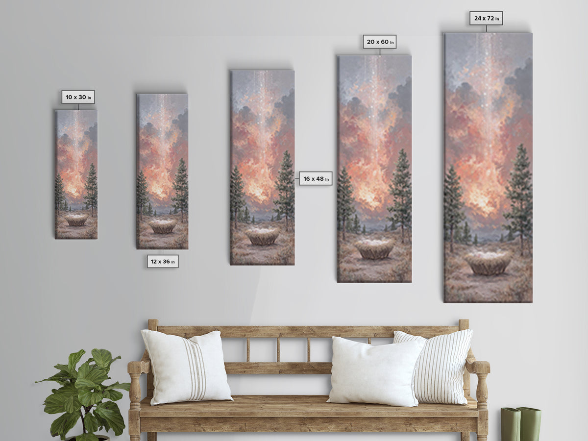 Heaven’s Dawn Promise – Framed Canvas Print – Christian Wall Art – Tall Skinny Art Print – Christian Christmas Art – Christian Art Canvas –