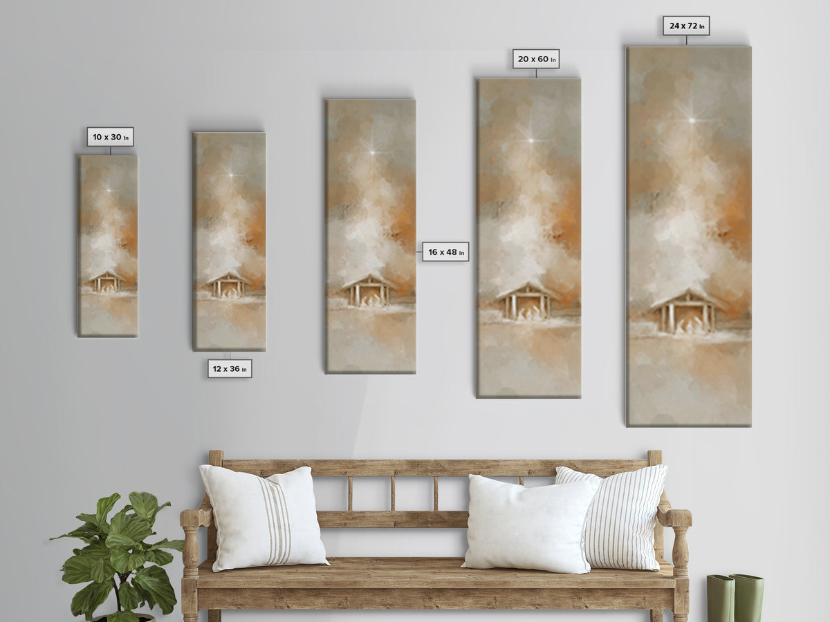 Star Of Bethlehem – Framed Canvas Print – Tall Narrow Wall Art – Christian Christmas Art – Christian Art Canvas – Christmas Wall Art – Chri