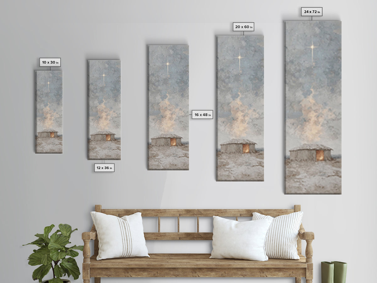 Guiding Winter Star | Framed Canvas Print | Narrow Art | Christian Christmas Art | Christmas Art Work | Christian Wall Art | Christian Art